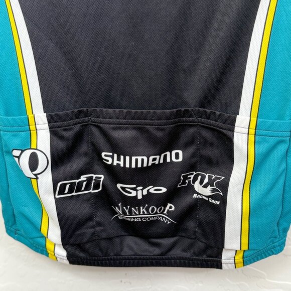 Pearl Izumi Cycling Jersey Mens Black/Teal Polyester Racing Fit Size Medium - Picture 3 of 7